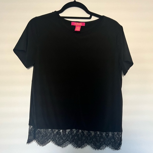 Catherine black top with lace bottom - Picture 1 of 5